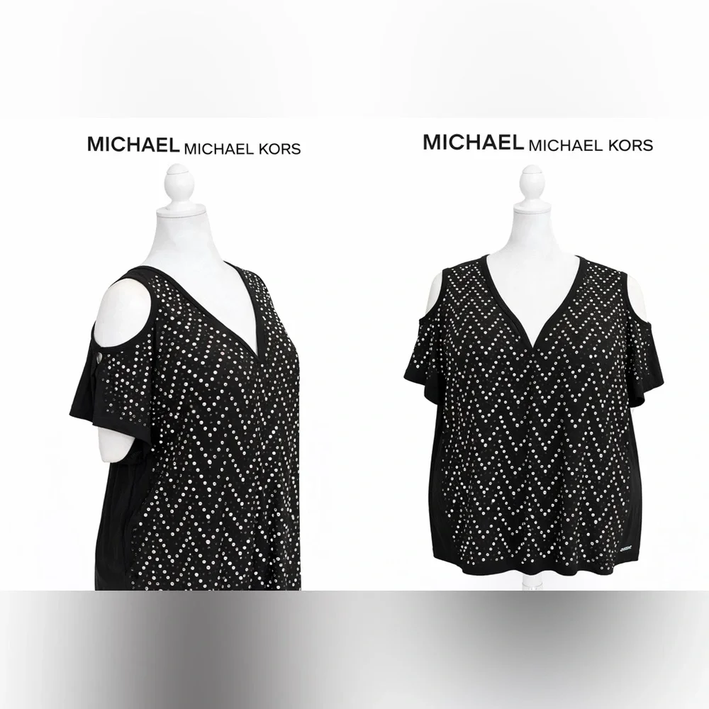 Michael Kors Black Studded Blouse